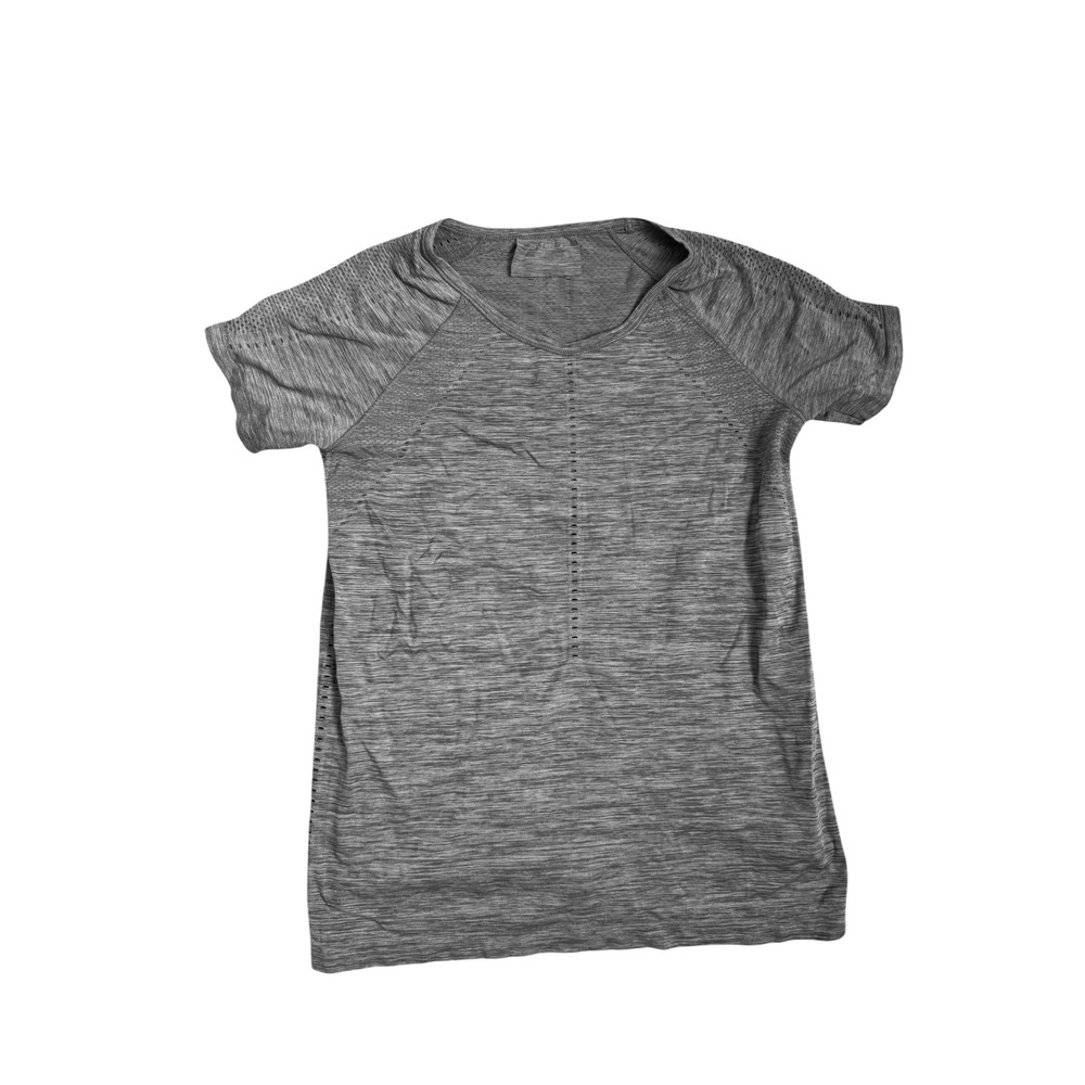 Athleta Foothill Top Womens M Grey Heathered Mesh Lightweight‎ Short Sleeve Tee